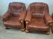 Komplet skórzany kanapa plus dwa fotele