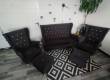 Sofa Uszak + 2 fotele + 2 podnóżki z kryształkami SWAROVSKIEGO