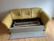 Meble skórzane, rozkładana  kanapa z funkcją spania (2-osobowa) oraz fotel. 2 szt.