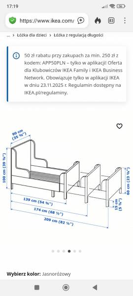 Łóżka dziewczęce x2, ikea, rozsuwane Busunge