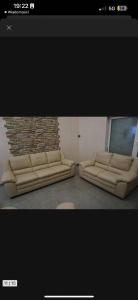 Sprzedam skórzane kanapy i fotel rozkładany